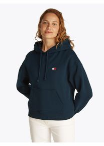 Tommy Jeans Damen Hoodie "TJW BXY BADGE HOODIE EXT", blau, casual, Gr. XS, unifarben, Sweatware, Obermaterial: 100% Baumwolle, Sweatshirts, mit