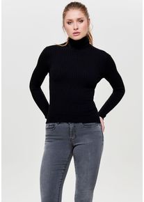Only Damen Rollkragenpullover "ONLKAROL L/S ROLLNECK PULLOVER KNT NOOS", schwarz, modisch, Gr. M, unifarben, Strick, Rippstrick, Obermaterial: 80%