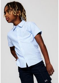name it Jungen Kurzarmhemd "NKMNEWSA SS SHIRT NOOS", blau, modisch, Gr. 104, Web, Obermaterial: 100% Baumwolle, Hemden
