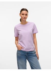 Véro Moda VERO MODA Damen Kurzarmshirt "VMPAULINA SS T-SHIRT GA JRS NOOS", lila, modisch, Gr. XL, unifarben, Jersey, Obermaterial: 100% Baumwolle, Shirts
