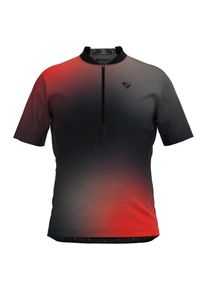 Ziener Herren Radtrikot "NEMIC-Z"schwarz. rot, Gr. 54, Obermaterial: 100% Polyester; Obermaterial 2: 90% Polyester, 10% Elasthan, Trikots