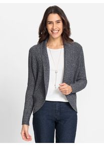 Inspirationen Damen Strickjacke, blau, Gr. 38, unifarben, 50% Baumwolle, 50% Polyacryl, Strickjacken