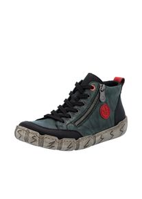 Rieker Damen Schnürboots, Gr. 37, grün, Glattleder, Nubukleder, sportlich, Schuhe, Sneakerboots, Schnürboots, Stiefelette mit weicher Innensohle