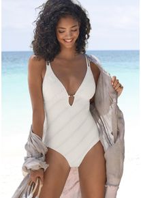 s.Oliver Damen Badeanzug "Naila", beige, Gr. 36, Strukturmuster, Microfaser, Polyamid, Badeanzüge, mit Struktur