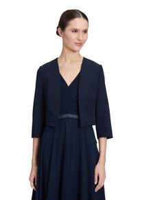 Vera Mont Damen Bolerojacke "Vera Mont Bolero-Jacke mit Kellerfalten", blau, elegant, Gr. 42, Satin, Obermaterial: 90% Polyester, 10% Elasthan.,