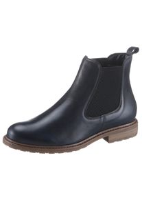 Tamaris Damen Chelseaboots, Gr. 37, blau, Leder, klassisch, Schuhe, mit beidseitigem Stretcheinsatz