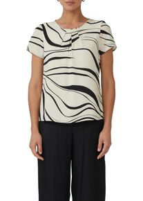 Damen Kurzarmbluse, braun, casual, Gr. 46, s.Oliver BLACK LABEL, bedruckt, Cru00eape, Obermaterial: 100% Viskose, Blusen, mit All-Over Print