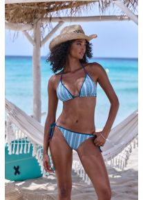Vivance Damen Triangel-Bikini, blau, Gr. 34, Polyamid, Bikini-Sets, mit Zierperlen