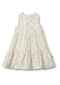 Wheat Mädchen Jerseykleid "Wheat Kleid Sommerkleid Luise"ivory checked flowers, Gr. 104, 100% Bio-Baumwolle, Kleider