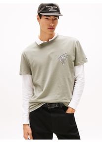 Tommy Jeans Herren T-Shirt "TJM SIGN CITY TEE EXT"utility sage, casual, Gr. XXXL, Single Jersey, Obermaterial: 100% Baumwolle, Shirts, Rundhals,