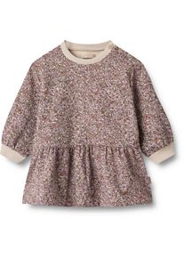 Wheat Mädchen Jerseykleid "Wheat Dress Sweatkleid Zenia"lila flowers, Gr. 92, 95% Bio-Baumwolle, 5% Elastan, Kleider