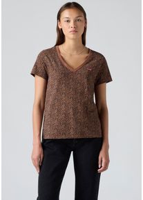 Levi's LEVI'S Damen T-Shirtlse_leopard cat eyes look left chesthit, casual, Gr. L, animal-print, Single Jersey, Obermaterial: 100% Baumwolle, Shirts, in