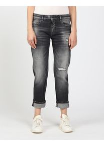 Gang Damen Boyfriend-Jeans "94NADIA"destroyed anthra, casual, Gr. 33, Denim/Jeans, Obermaterial: 99% Baumwolle, 1% Elasthan, Jeans, 5-Pocket Style