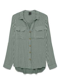 Véro Moda VERO MODA Damen Hemdbluse "VMBUMPY L/S SHIRT NEW WVN GA NOOS"laurel wreath stripes:eva snow weiß, modisch, Gr. XL, gestreift, Web, Obermaterial: 100%