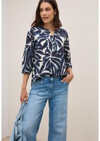 Cecil Damen Klassische Bluseurban dunkelblau, casual, Gr. M, bedruckt, Web, Obermaterial: 100% Baumwolle, Blusen, mit All-Over Print