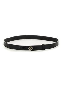 Fendi Gürtel - Textured Calfskin Belt With Distinctive Logo Buckl - Gr. 105 - in Schwarz - für Damen