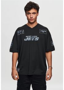 Recovered Herren T-Shirt "NFL Jets NYJ 60 Oversized", schwarz, casual, Gr. L, bedruckt, 100% Polyester, Shirts, für alle New York Jets-Fans