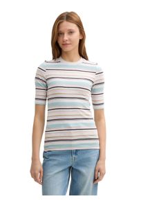 Damen T-Shirt, bunt, casual, Gr. S, Tom Tailor Denim, gestreift, Jersey, Obermaterial: 96% Baumwolle, 3% Elasthan, 1% Viskose, Shirts, mit Streifen