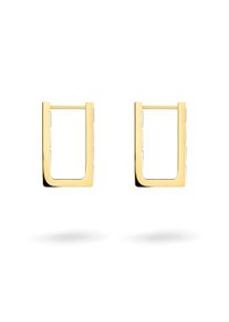 Damen Paar Creolen "Schmuck Geschenk Edelstahl Ohrringe Sparkling Link, LJ-1464, LJ-1465", Edelstahl, gold, Liebeskind Berlin, Edelstahl, Ohrringe,