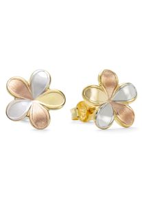 Amor Damen Paar Ohrstecker "Blüten, 2013382", Gelbgold 375-Weißgold 375-Roségold 375, rosa, Gelbgold 375, Weißgold 375, Rosu00e9gold 375, Ohrringe