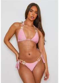 MODA MINX Damen Triangel-Bikini-Top "Lumiere", pink, modisch, Gr. S, unifarben, 85% Polyester, 8% Elasthan, 7% Metall, Bikini-Oberteile, mt tollem