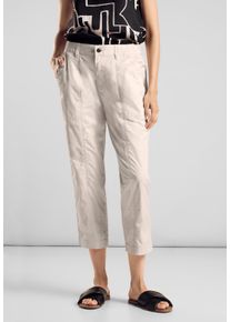 Street One Damen Stoffhose "Style Bonny", beige, casual, Gr. 40, unifarben, Web, Obermaterial: 98% Baumwolle, 2% Elasthan, Hosen, Sommerhose in 3/4