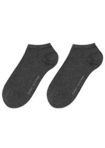 Tommy Hilfiger Damen Sneakersocken "TH WOMEN SNEAKER 2P", Gr. 35, grau, Baumwollmischung, Socken, Verstärkte Ferse und Spitze für zusätzliche