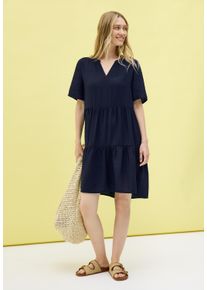 Cecil Damen Minikleidurban navy blau, casual, Gr. XL, unifarben, Web, Obermaterial: 95% Viskose, 5% Nylon, Kleider, Sommerkleid mit Volants