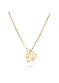 Liebeskind Berlin Damen Kette mit Anhänger "Schmuck Edelstahl Halskette Keep Loving Herz LJ-1397 LJ-1398 LJ-1399", Edelstahl, L: 45cm B: 1,2mm, gold, LIEBESKIND