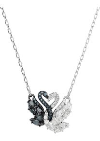 Swarovski Damen Kette mit Anhänger "Schmuck Geschenk Swan Anhänger Schwan", Metall, L: 45cm, schwarz-weiß, Metall, Halsketten, mit Swarovski Zirkonia