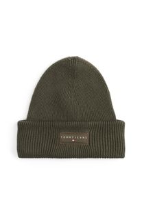 Tommy Jeans Damen Beanie "TJM LINEAR", grün, casual, Strick, Baumwolle, Mützen, in Grobstrick, mit Umschlag