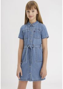 LEVI'S KIDS Mädchen Jeanskleid "LVG ORGANIC UTILITY DRESS", blau, casual, Gr. 16, Denim/Jeans, Obermaterial: 100% Baumwolle, Kleider, for GIRLS