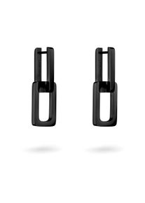 Damen Paar Creolen "Schmuck Geschenk Edelstahl Ohrringe Mini Link, LJ-1469-E-25", Edelstahl, schwarz, Liebeskind Berlin, Edelstahl, Ohrringe