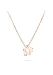 Liebeskind Berlin Damen Kette mit Anhänger "Schmuck Edelstahl Halskette Keep Loving Herz LJ-1397 LJ-1398 LJ-1399", Edelstahl, L: 45cm B: 1,2mm, rosa, LIEBESKIND