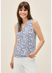 Cecil Damen Shirttop, weiß, casual, Gr. XXL, gemustert, Web, Stoff, 50% Baumwolle, 50% Modal, Tops, mit grafischem Muster