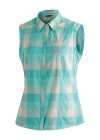 Maier Sports Damen Funktionsbluse "Sana sleeveless", blau, Gr. 46, 97% Polyester, 3% Elasthan, Blusen, ärmellose Damen Bluse, atmungsaktive Karobluse