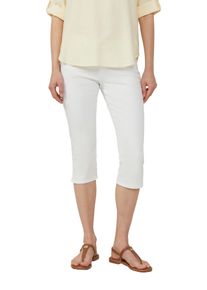 s.Oliver Damen Caprihose, weiß, casual, Gr. 46, unifarben, Obermaterial: 98% Baumwolle, 2% Elasthan, Hosen, Sommerhose im Four-Pocket Style