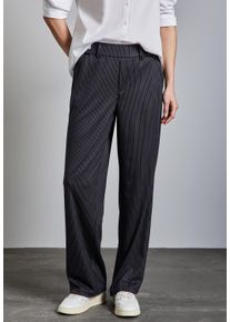 Street One Damen Stoffhose, lila, casual, Gr. 34, gestreift, Web, Obermaterial: 73% Viskose, 24% Polyester, 3% Elasthan, Hosen, Sommerhose mit