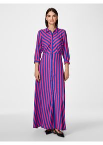 Y.A.S Damen Hemdblusenkleid "YASSAVANNA LONG SHIRT DRESS", bunt, modisch, Gr. XL, gestreift, Web, Obermaterial: 100% Viskose, Kleider, mit 3/4 Ärmel