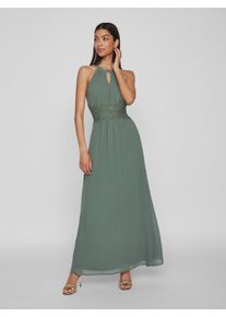 Vila Damen Maxikleid "VIMILINA HALTERNECK MAXI DRESS - NOOS", grün, modisch, Gr. 42, unifarben, Web, Obermaterial: 100% Polyester, Kleider,