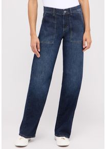 Angels Damen Relax-fit-Jeans "LIZ WORKER", blau, casual, Gr. 40, Denim/Jeans, Obermaterial: 91% Baumwolle, 6% Polyester, 3% Elasthan, Jeans, mit