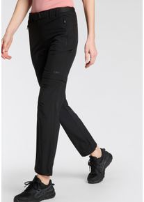 CMP Damen Zip-off-Hose, schwarz, sportlich, Gr. 46, Obermaterial: 89% Polyester, 11% Elasthan, Hosen, Elastisch & Schnell trocknend & Atmungsaktiv
