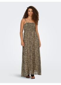 Only Damen Maxikleid "ONLELENA VIKKI LIFE STRAP ANK DRESS WVN", schwarz, modisch, Gr. S, bedruckt, Web, Obermaterial: 100% Polyester, Kleider,