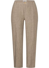 MAC Damen Leinenhose "NORA cropped", beige, casual, Gr. 44, Web, Obermaterial: 100% Leinen, Hosen, Sommerhose temperaturausgleichend und angenehm auf