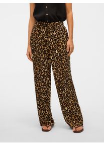 Véro Moda VERO MODA Damen Schlupfhose "VMJESMILO WIDE PANTS GA NOOS"tigers eye aop:verena leo, casual, Gr. M, bedruckt, Web, Obermaterial: 55% Viskose, 45%