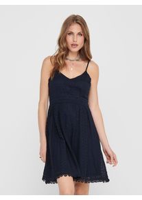 Only Damen Trägerkleid "ONLHELENA LACE S/L SHORT DRESS WVN", blau, feminin, Gr. 34, unifarben, Web, Obermaterial: 100% Baumwolle, Kleider, Sommerkleid