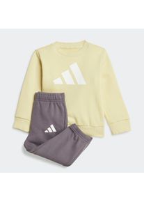 Kinder Trainingsanzug "I BL FL JOG 240"powder gelb, weiß, sportlich, Gr. 62, adidas Sportswear, Obermaterial: 70% Baumwolle, 30% Polyester,