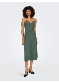 Only Damen Spaghettikleid "ONLHONEY STRAP DRESS JRS", grün, Gr. S, unifarben, Jersey, Obermaterial: 95% Viskose, 5% Elasthan, Kleider, Sommerkleid