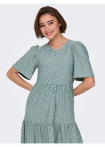 Jacqueline de Yong JDY Damen Minikleid "JDYCARLA CATHINKA S/S DRESS JRS NOOS", grün, modisch, Gr. XS, unifarben, Jersey, Obermaterial: 95% Polyester, 5% Elasthan,