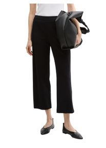 Tom Tailor Damen Stoffhose, schwarz, casual, Gr. 44, unifarben, Obermaterial: 60% Viskose, 34% Polyamid, 6% Elasthan. Futter: 100% Polyester, Hosen,